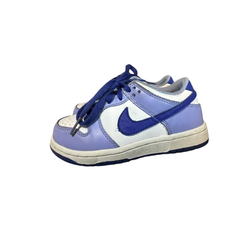 Nike Dunk Low Pre-School Shoes Kid’s SZ 11.5 C White Purple Used Blueberry